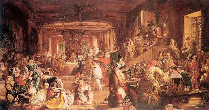 Maclise, Daniel Merry Christmas in the Baron's Hall oil painting picture